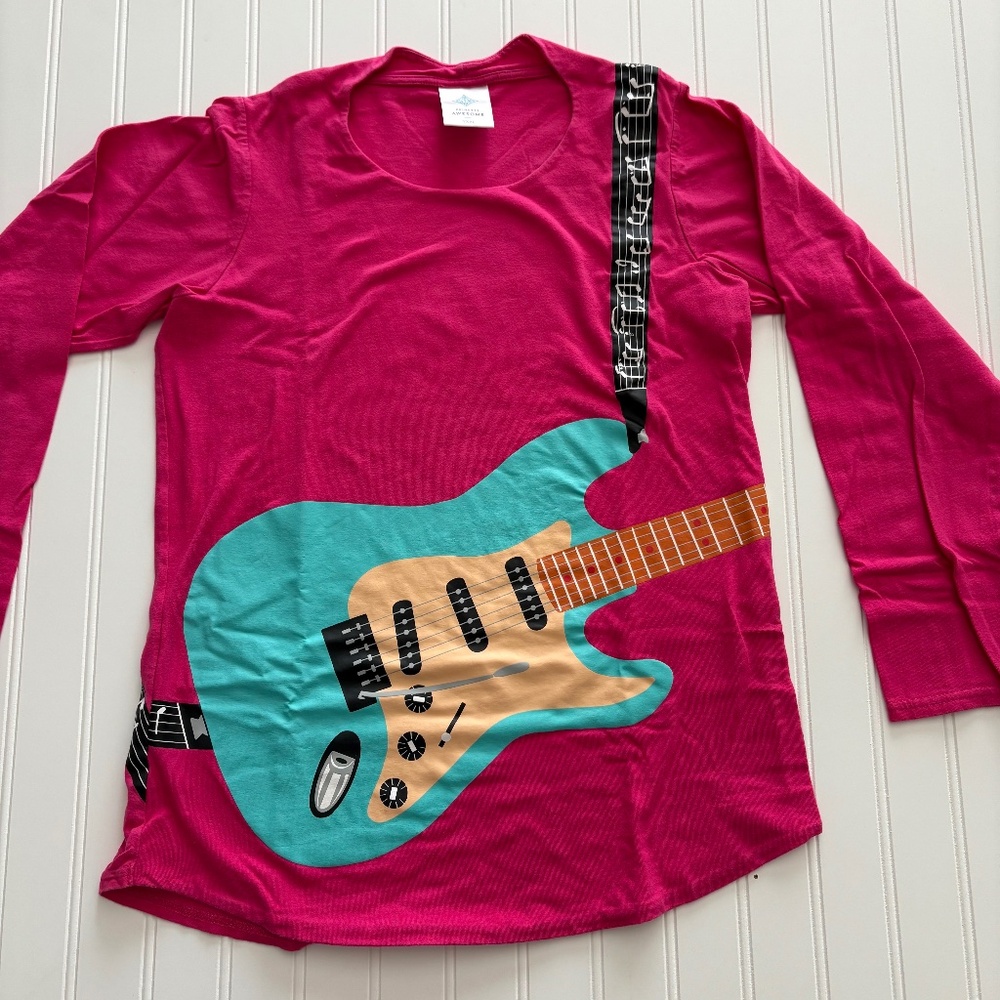 Princess Awesome Kids Girls XXL Guitar Rock Shirt Tunic